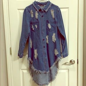 Distressed Denim Dress